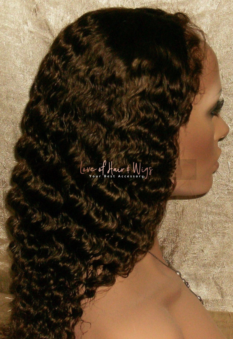 Deep Wave Virgin Remy Hair Custom Lace Wig