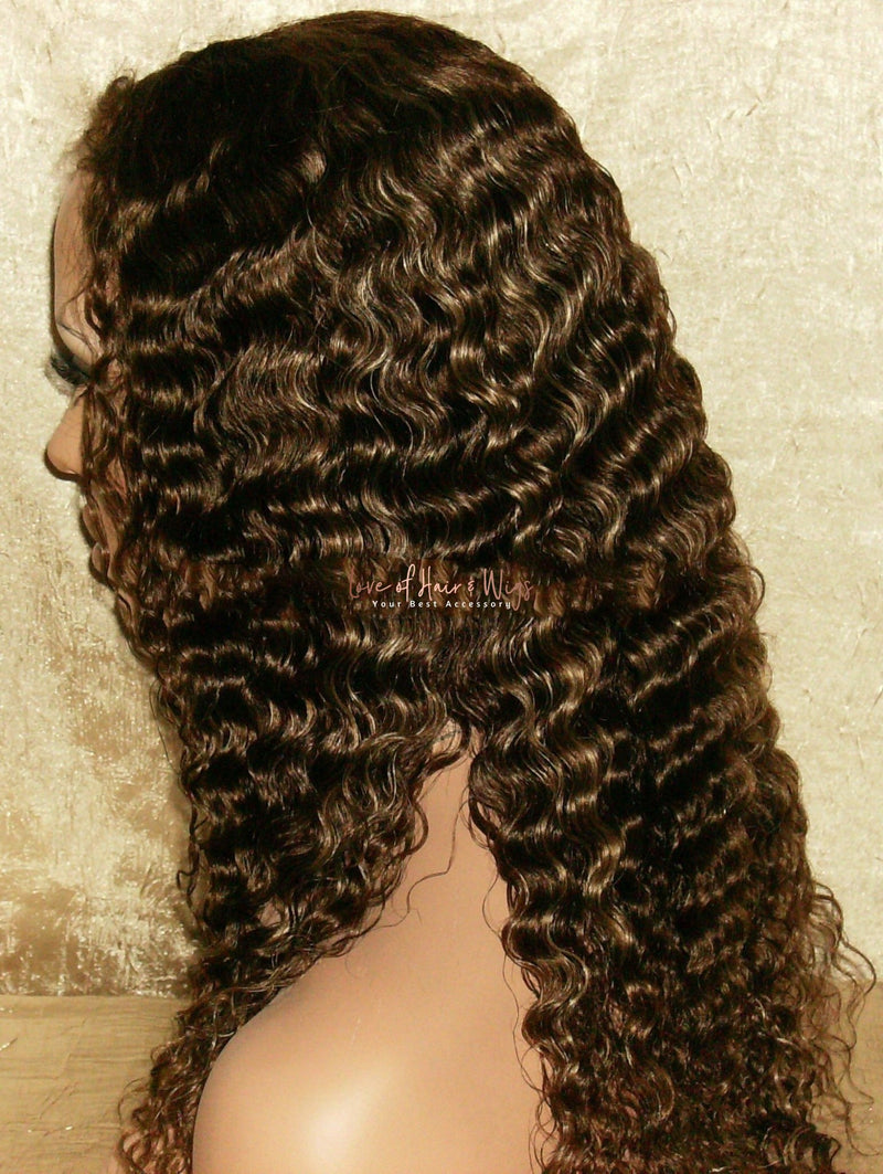Deep Wave Virgin Remy Hair Custom Lace Wig