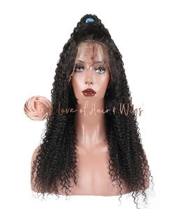 In-Stock Virgin Remy Hair Kinky Curl Full Lace Wig