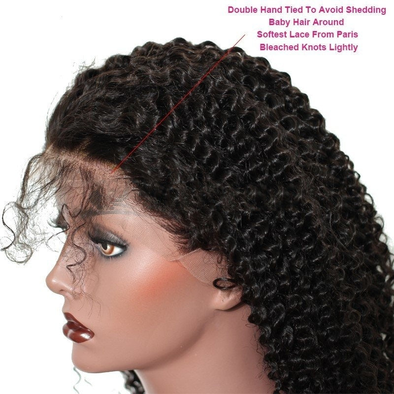 In-Stock Virgin Remy Hair Kinky Curl Full Lace Wig
