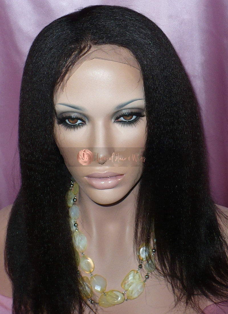 In-Stock Virgin Remy Hair Italian Yaki Full Lace Wig