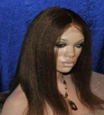 Kinky Straight Virgin Remy Hair Custom Lace Wig