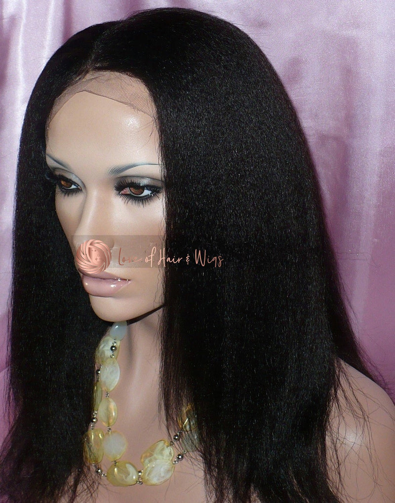 In-Stock Virgin Remy Hair Italian Yaki Full Lace Wig